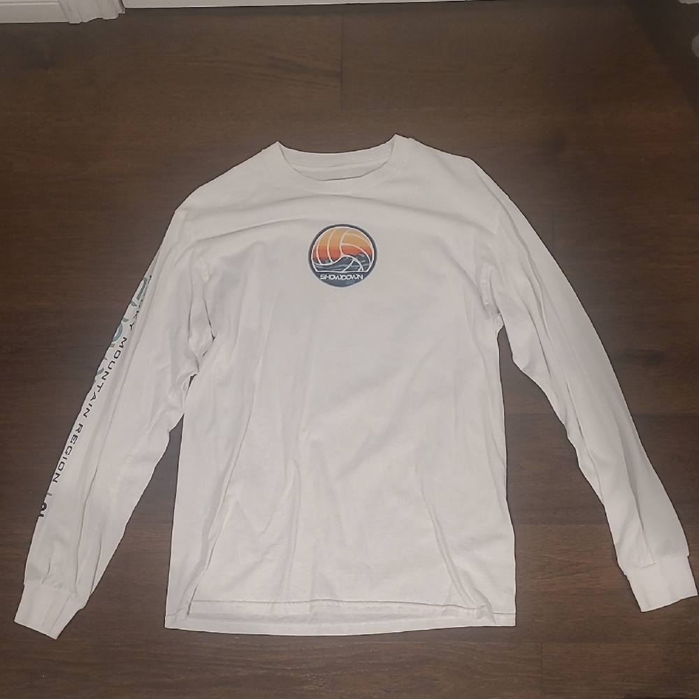 White Volleyball Tournament Long Sleeve Tee